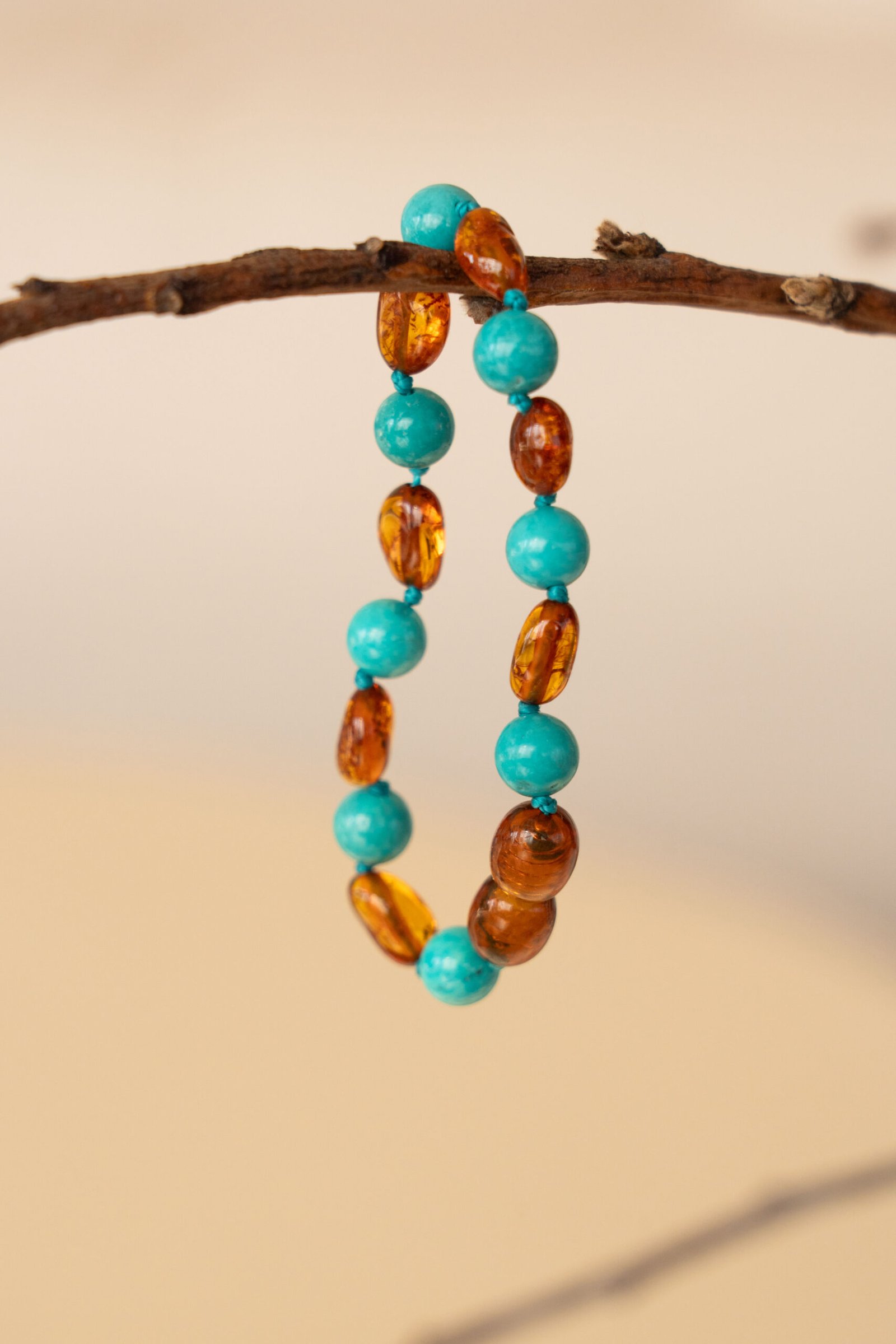 Barnsteenarmband turqoiose