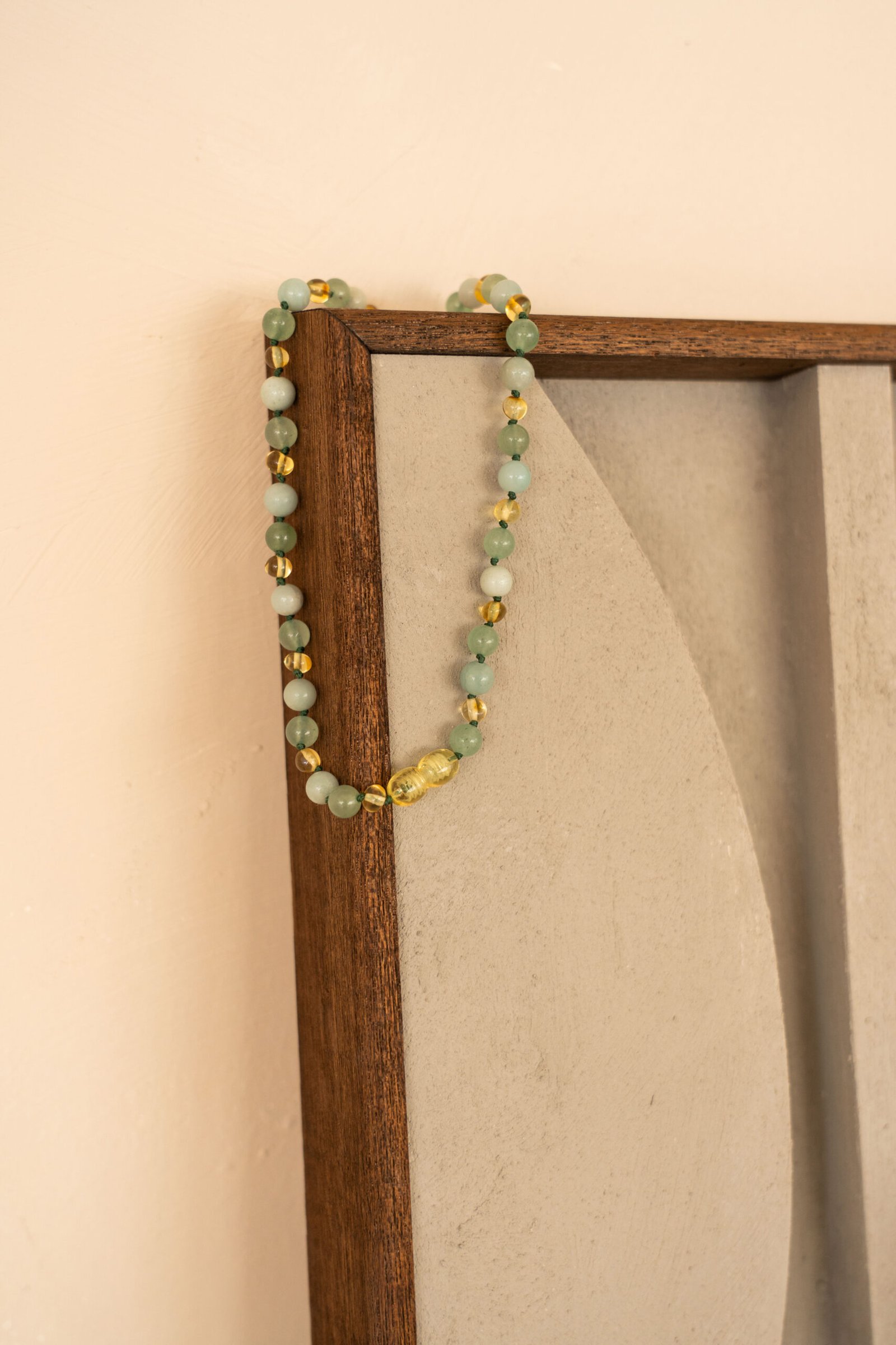 Barnsteen ketting groen